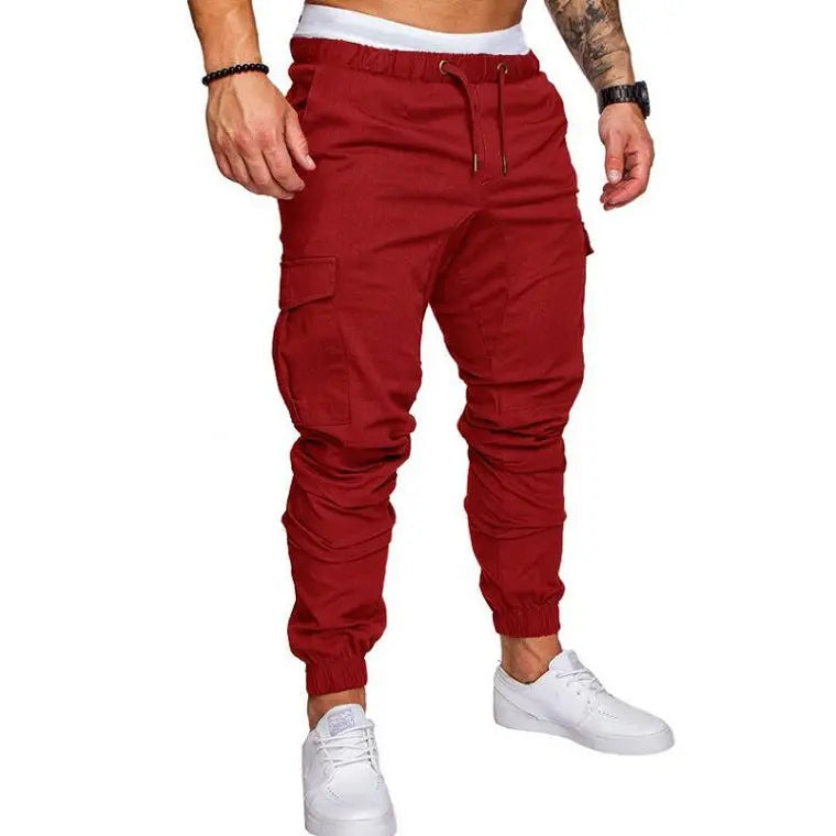 Men's Woven Fabric Casual Pants Drawstring Pants cj