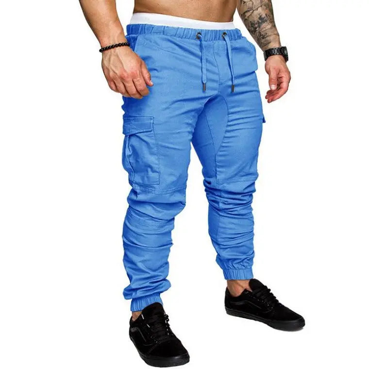 Men's Woven Fabric Casual Pants Drawstring Pants cj