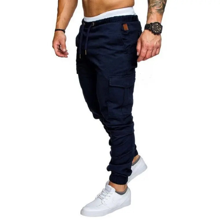 Men's Woven Fabric Casual Pants Drawstring Pants cj