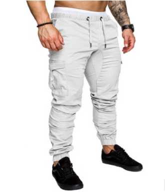 Men's Woven Fabric Casual Pants Drawstring Pants cj