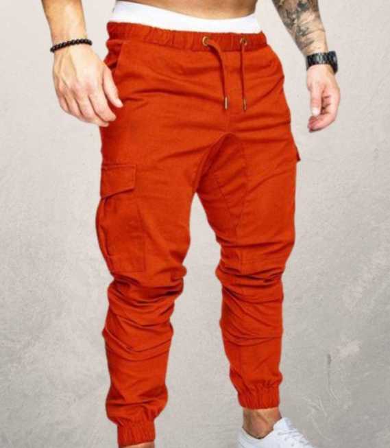 Men's Woven Fabric Casual Pants Drawstring Pants cj