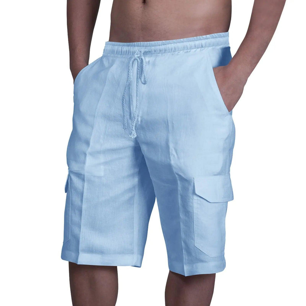 Multi Pocket Tie Men's Beach Cargo Pants cj