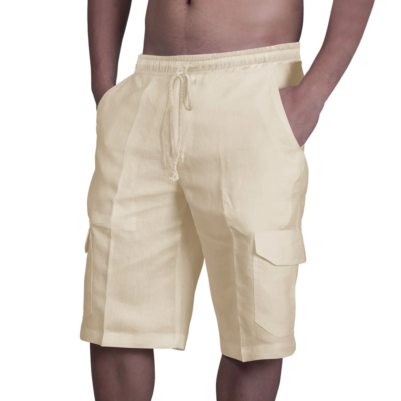 Multi Pocket Tie Men's Beach Cargo Pants cj