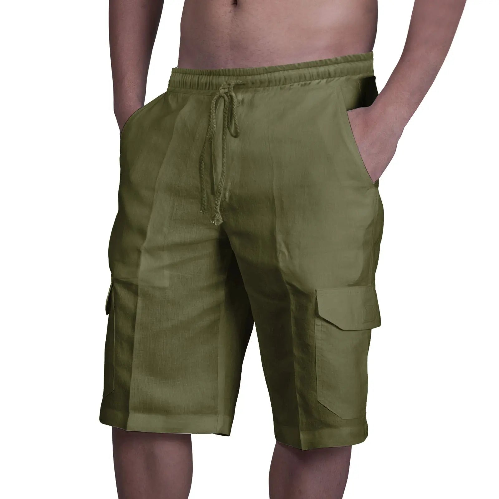 Multi Pocket Tie Men's Beach Cargo Pants cj