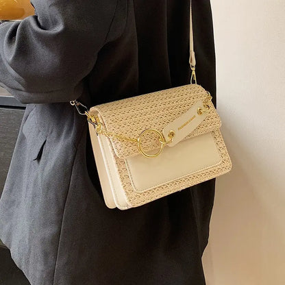 New Fashion Single Shoulder Crossbody Women's Braided Small Square Bag cj