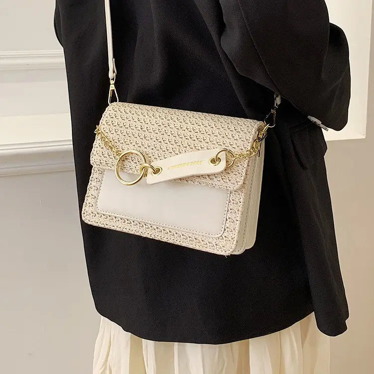 New Fashion Single Shoulder Crossbody Women's Braided Small Square Bag cj