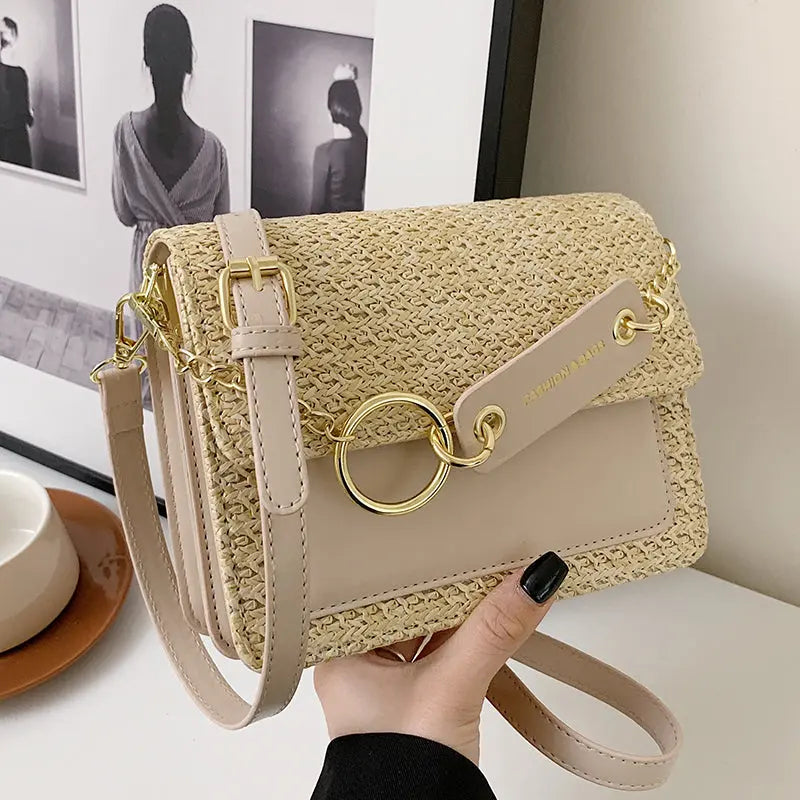 New Fashion Single Shoulder Crossbody Women's Braided Small Square Bag cj