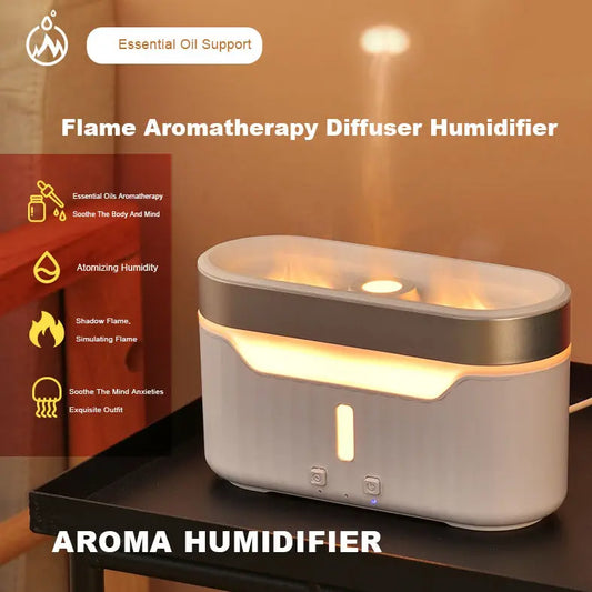 New Jellyfish Flame Humidifier Simulation Flame Aromatherapy Humidifier Jellyfish Fog Circle Atmosphere Lamp Humidifier cj