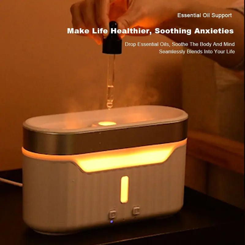 New Jellyfish Flame Humidifier Simulation Flame Aromatherapy Humidifier Jellyfish Fog Circle Atmosphere Lamp Humidifier cj