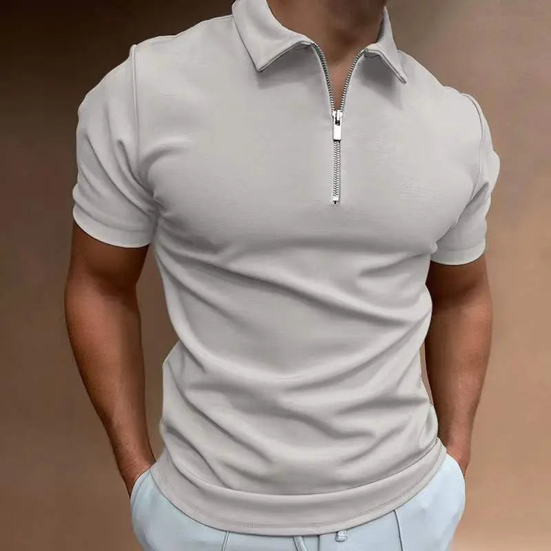 New Men's Casual Short Sleeve Digital Print POLO Shirt cj