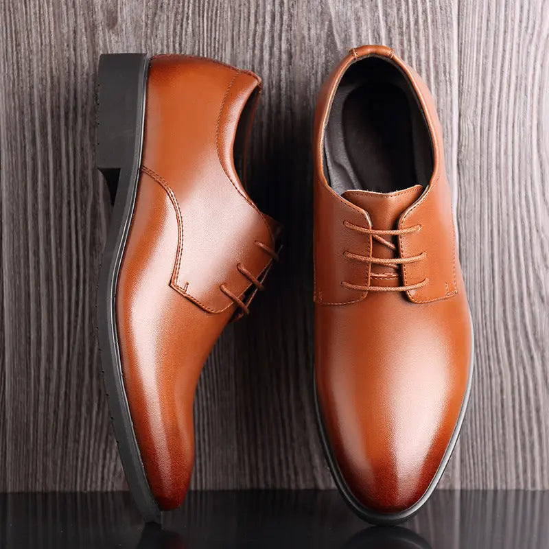 New Men's Quality Cowhide Leather Shoes British Business Extra Size 38-47 Soft Leather Man Split Leather Dress Shoes cj