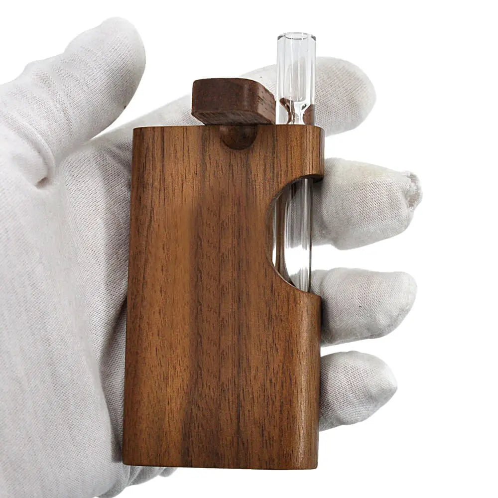 New Men's Walnut Glass Pipe Set cj