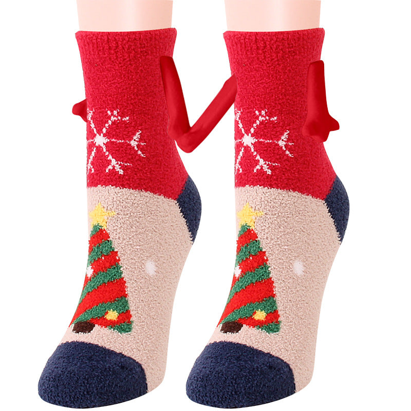 Christmas Supplies Coral Fleece Tube Socks Warm Slipper Bed Socks Winter Soft Warm Slipper cj