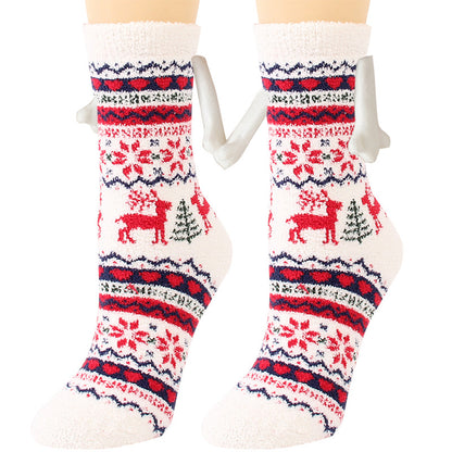 Christmas Supplies Coral Fleece Tube Socks Warm Slipper Bed Socks Winter Soft Warm Slipper cj