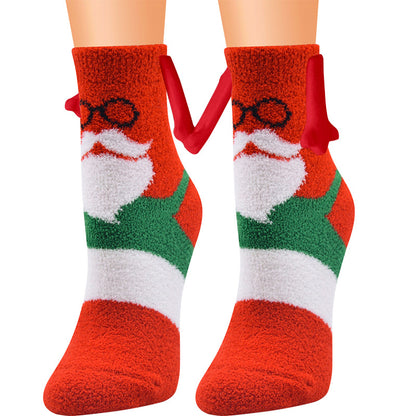 Christmas Supplies Coral Fleece Tube Socks Warm Slipper Bed Socks Winter Soft Warm Slipper cj