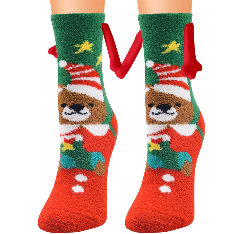 Christmas Supplies Coral Fleece Tube Socks Warm Slipper Bed Socks Winter Soft Warm Slipper cj