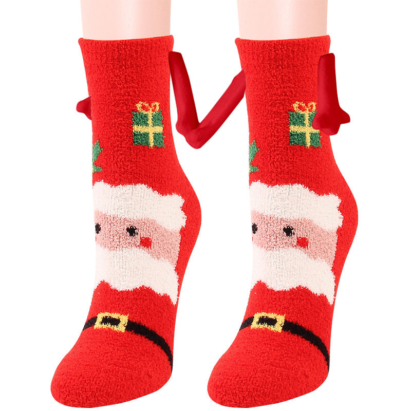 Christmas Supplies Coral Fleece Tube Socks Warm Slipper Bed Socks Winter Soft Warm Slipper cj