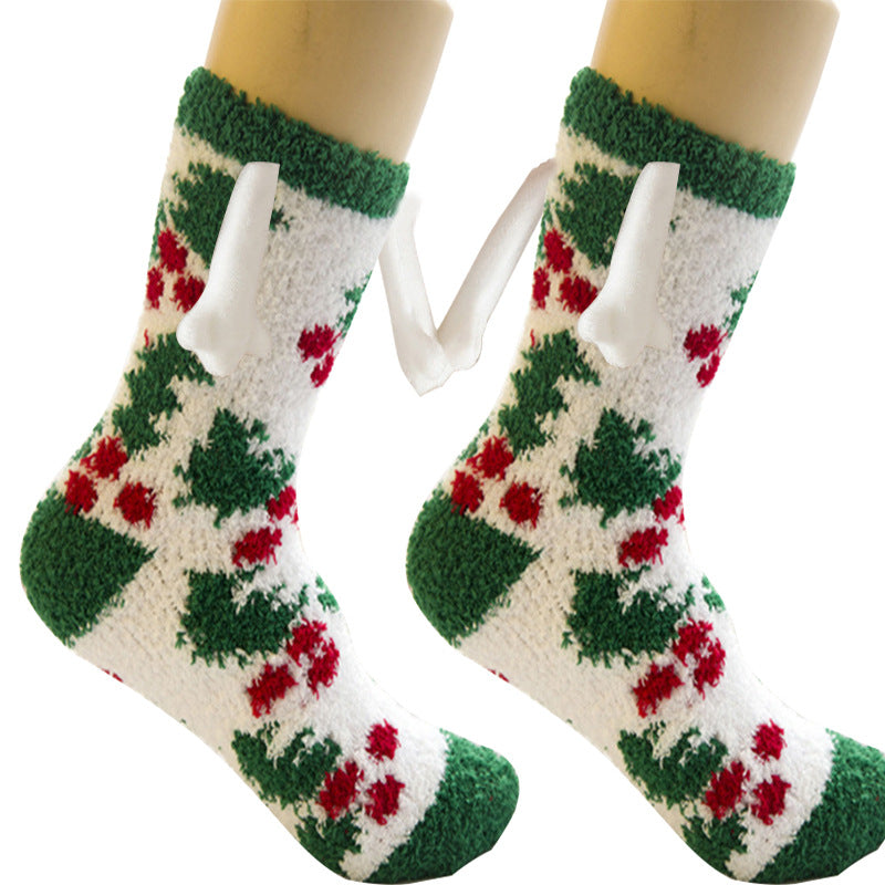 Christmas Supplies Coral Fleece Tube Socks Warm Slipper Bed Socks Winter Soft Warm Slipper cj