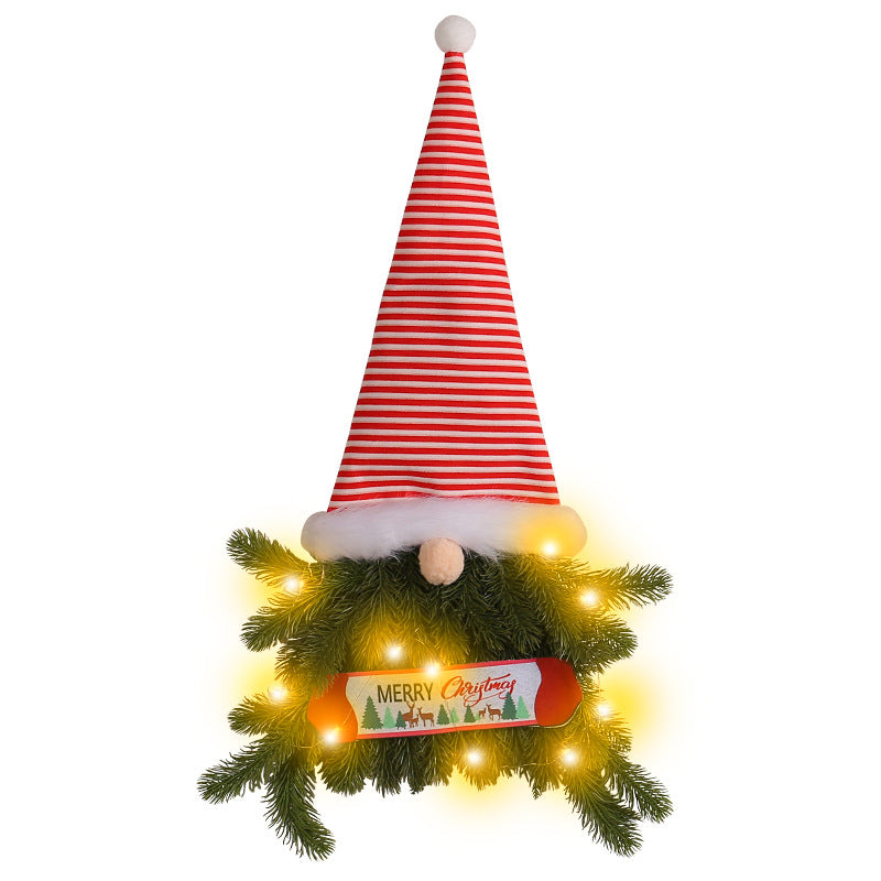 Glowing Christmas Wreath Upside Down Tree Stripes A Tall Hat cj