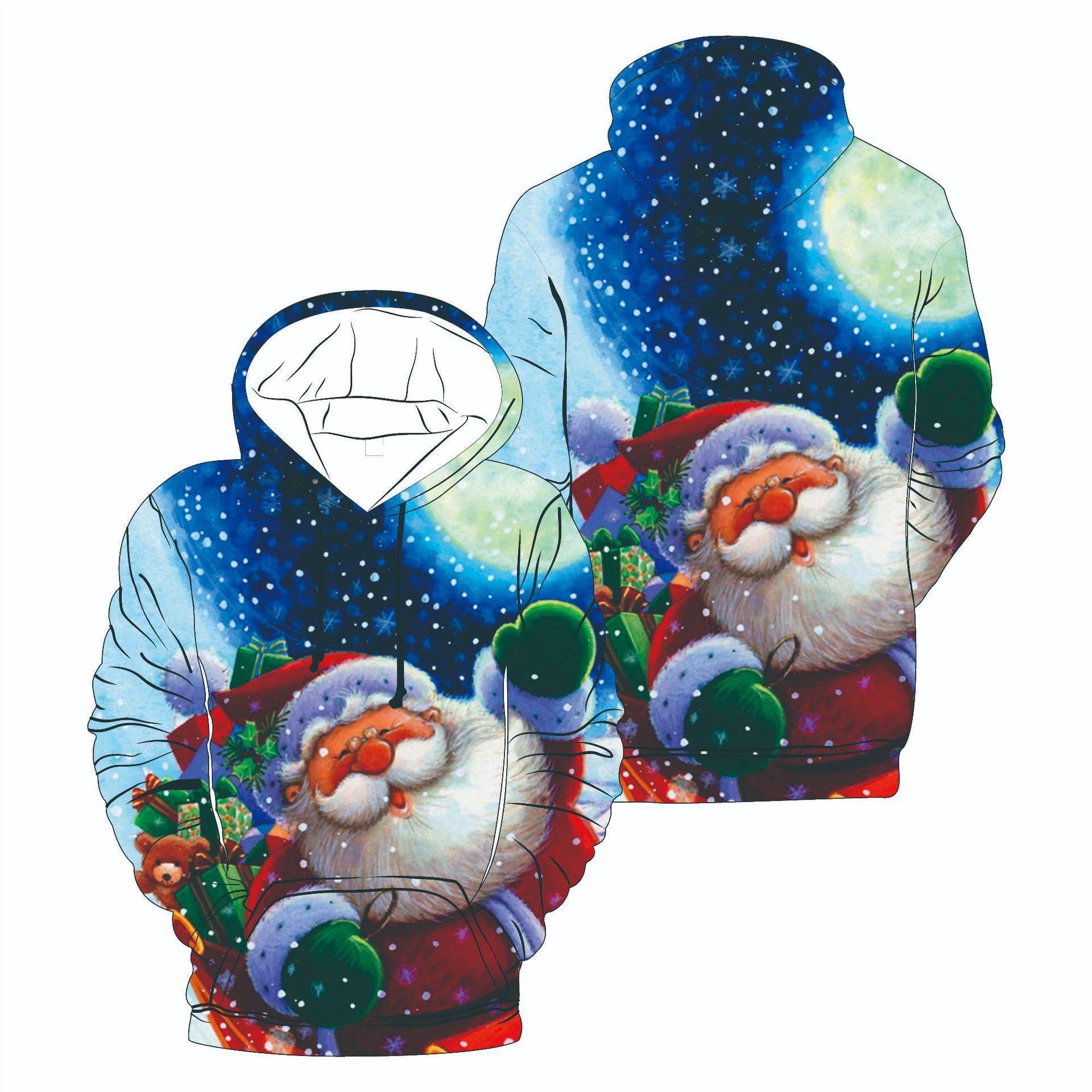 Men's And Women's Fashion Christmas Snowman Hooded 3D Printed Sweater cj