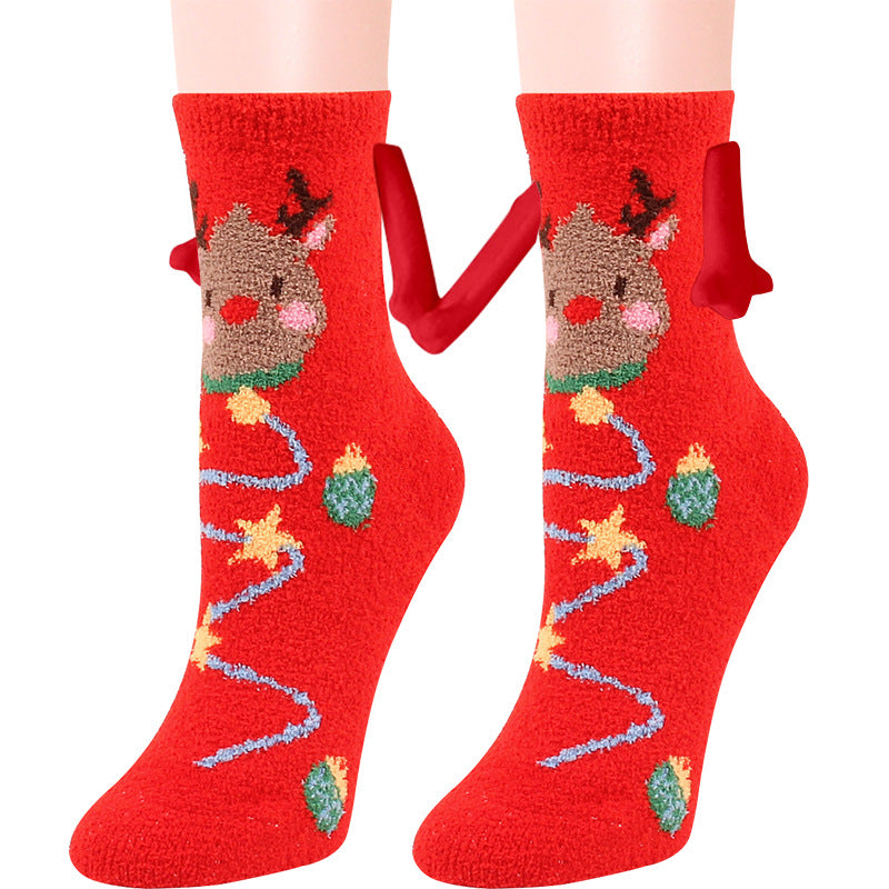 Christmas Supplies Coral Fleece Tube Socks Warm Slipper Bed Socks Winter Soft Warm Slipper cj