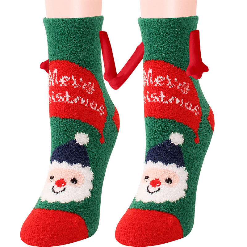 Christmas Supplies Coral Fleece Tube Socks Warm Slipper Bed Socks Winter Soft Warm Slipper cj