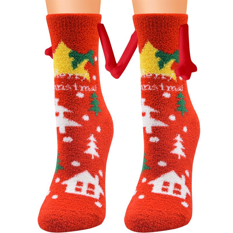 Christmas Supplies Coral Fleece Tube Socks Warm Slipper Bed Socks Winter Soft Warm Slipper cj