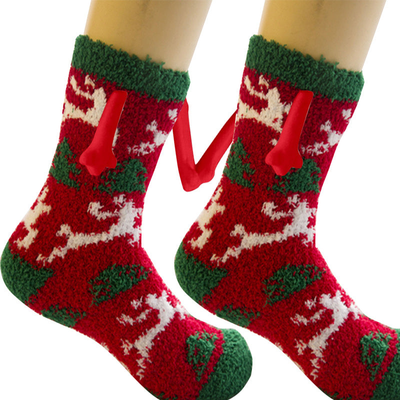 Christmas Supplies Coral Fleece Tube Socks Warm Slipper Bed Socks Winter Soft Warm Slipper cj