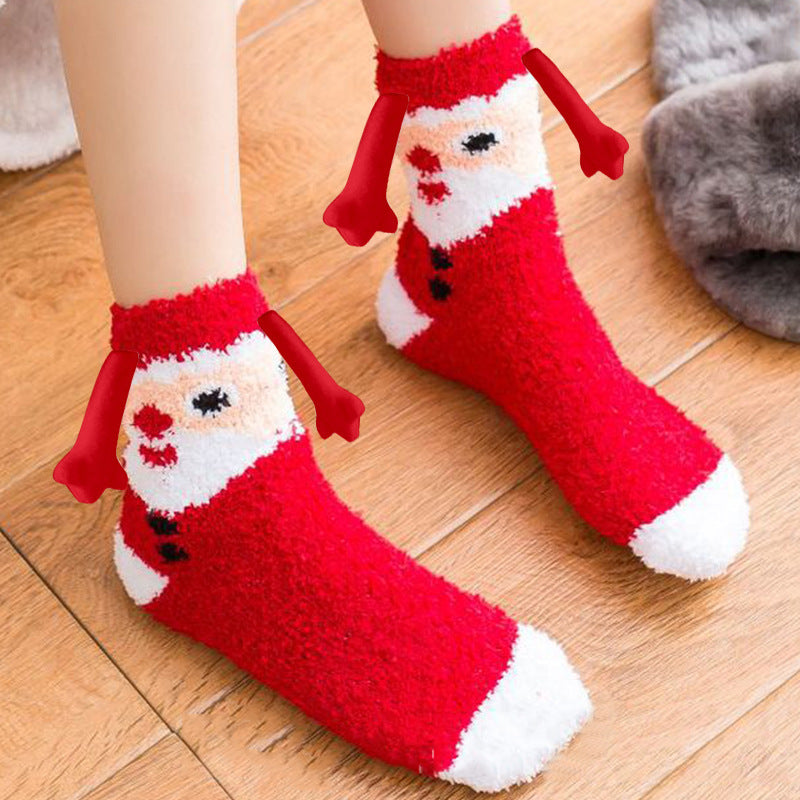 Christmas Supplies Coral Fleece Tube Socks Warm Slipper Bed Socks Winter Soft Warm Slipper cj