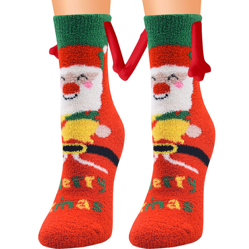 Christmas Supplies Coral Fleece Tube Socks Warm Slipper Bed Socks Winter Soft Warm Slipper cj