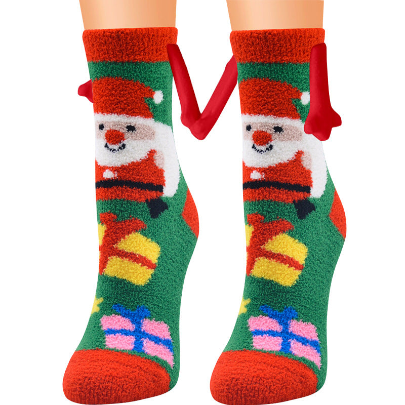 Christmas Supplies Coral Fleece Tube Socks Warm Slipper Bed Socks Winter Soft Warm Slipper cj