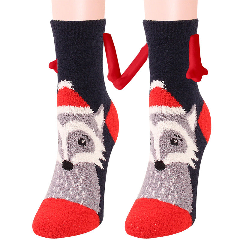 Christmas Supplies Coral Fleece Tube Socks Warm Slipper Bed Socks Winter Soft Warm Slipper cj