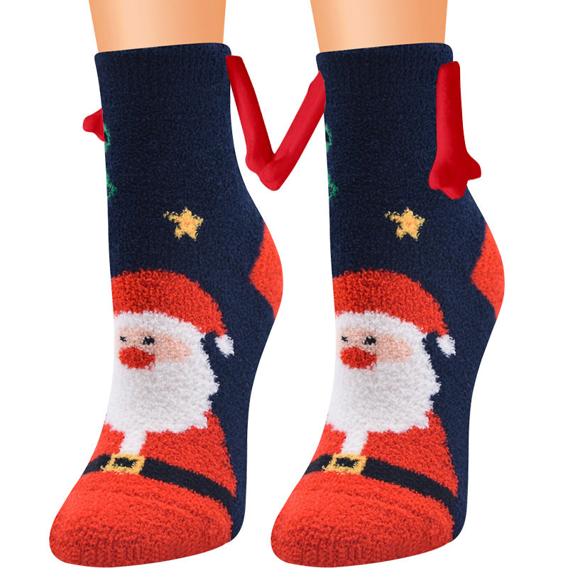 Christmas Supplies Coral Fleece Tube Socks Warm Slipper Bed Socks Winter Soft Warm Slipper cj