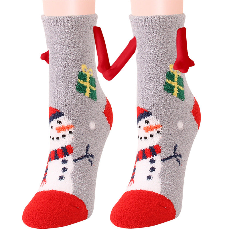 Christmas Supplies Coral Fleece Tube Socks Warm Slipper Bed Socks Winter Soft Warm Slipper cj