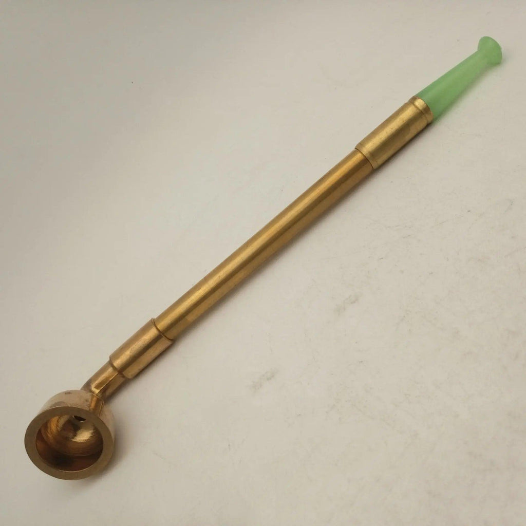 Old-Fashioned Dry  Pipe Pipe Pot Telescopic Pure Brass Pipe Pipe Jade Mouth Pipe Pouch cj