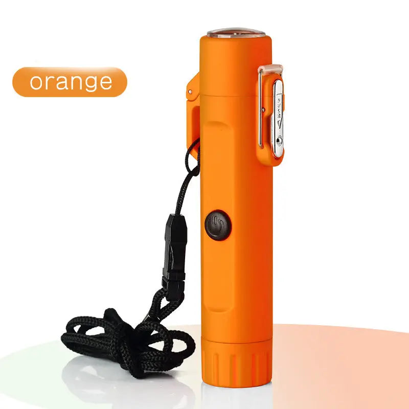 Outdoor Travel Compass Rechargeable Lighter Tube Waterproof Lighter Usb Pulse Lighter cj