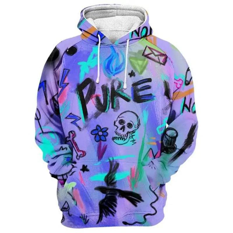 Painted graffiti skull hoodie cj