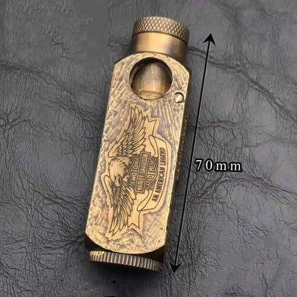 Pipe Kerosene Lighter Handmade Brass Hand Carved cj