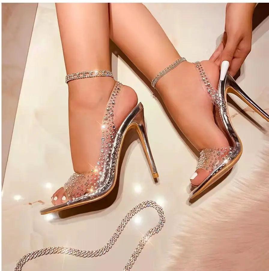 Plus Size Fish Mouth Stiletto Fashion Pointed Toe Women's Sandals cj