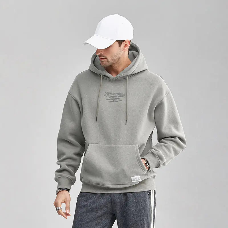 Plush Trend Contrast Printing Pullover Hoodie cj