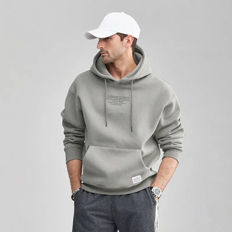 Plush Trend Contrast Printing Pullover Hoodie cj