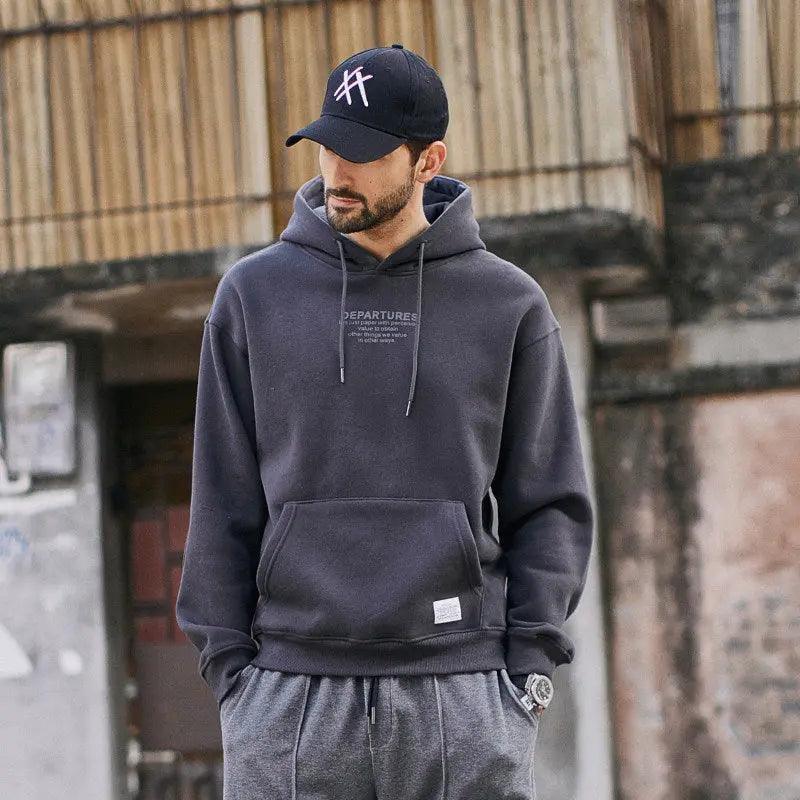 Plush Trend Contrast Printing Pullover Hoodie cj