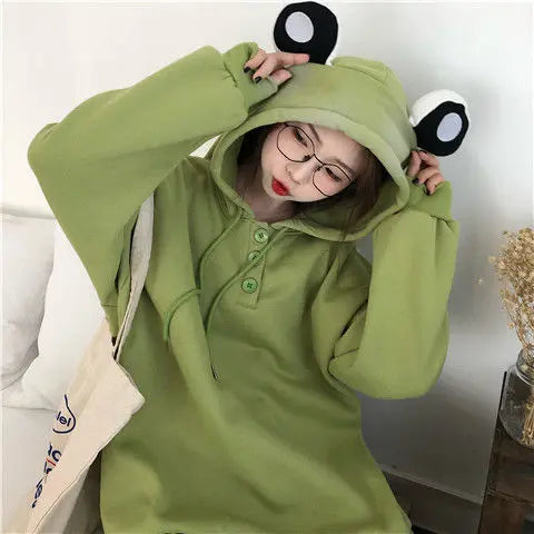 Plush thick avocado green long-sleeved sweater cj