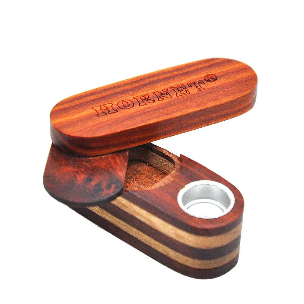 Rotating Wooden Pipe With Fluted Double Layer Small Pipe, Easy To Carry cj