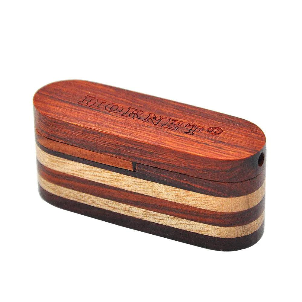 Rotating Wooden Pipe With Fluted Double Layer Small Pipe, Easy To Carry cj