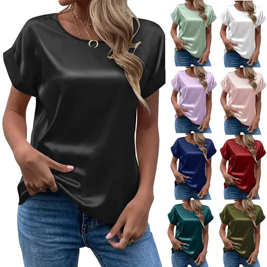 Solid Color Fashion Personalized Women's T-shirt cj