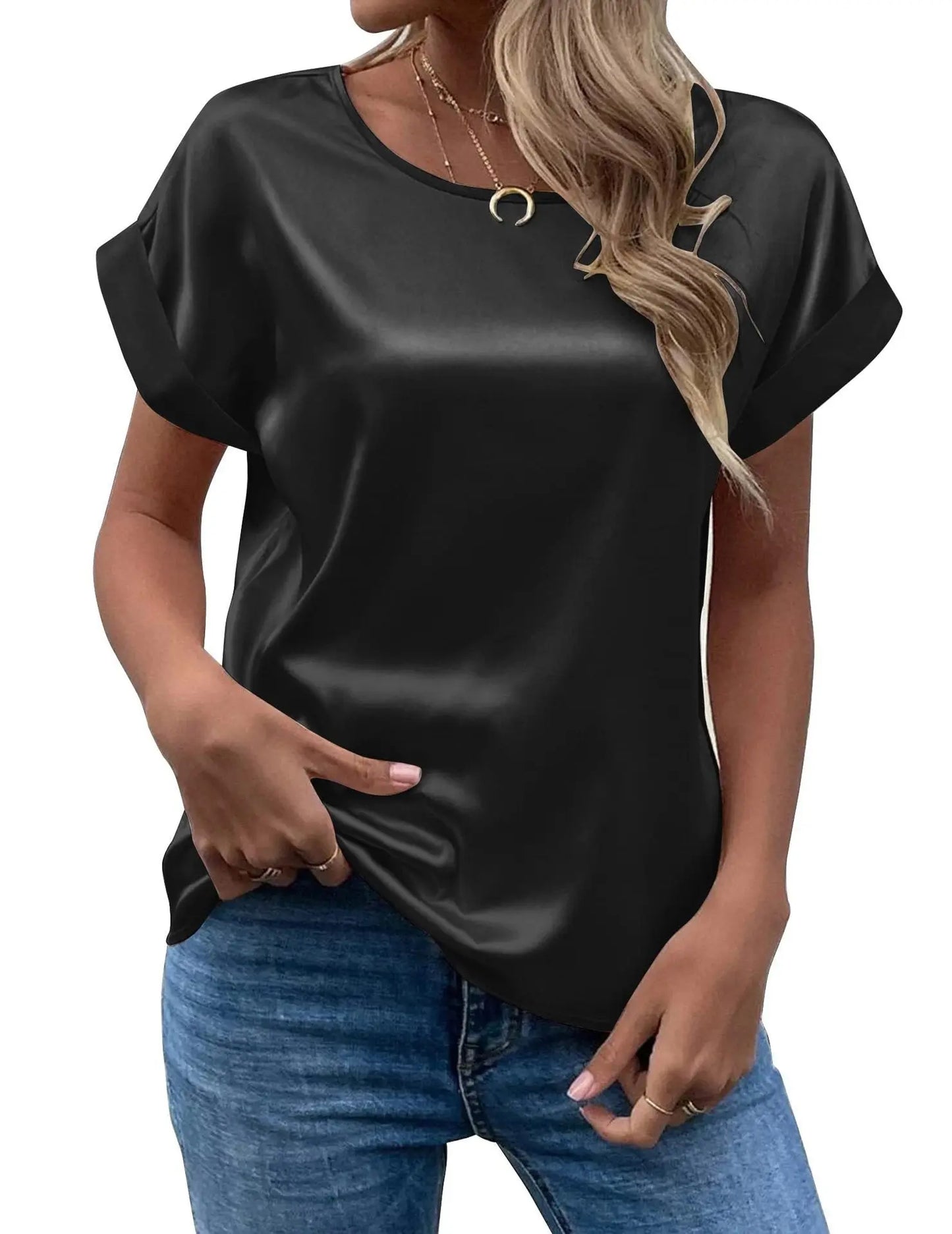 Solid Color Fashion Personalized Women's T-shirt cj