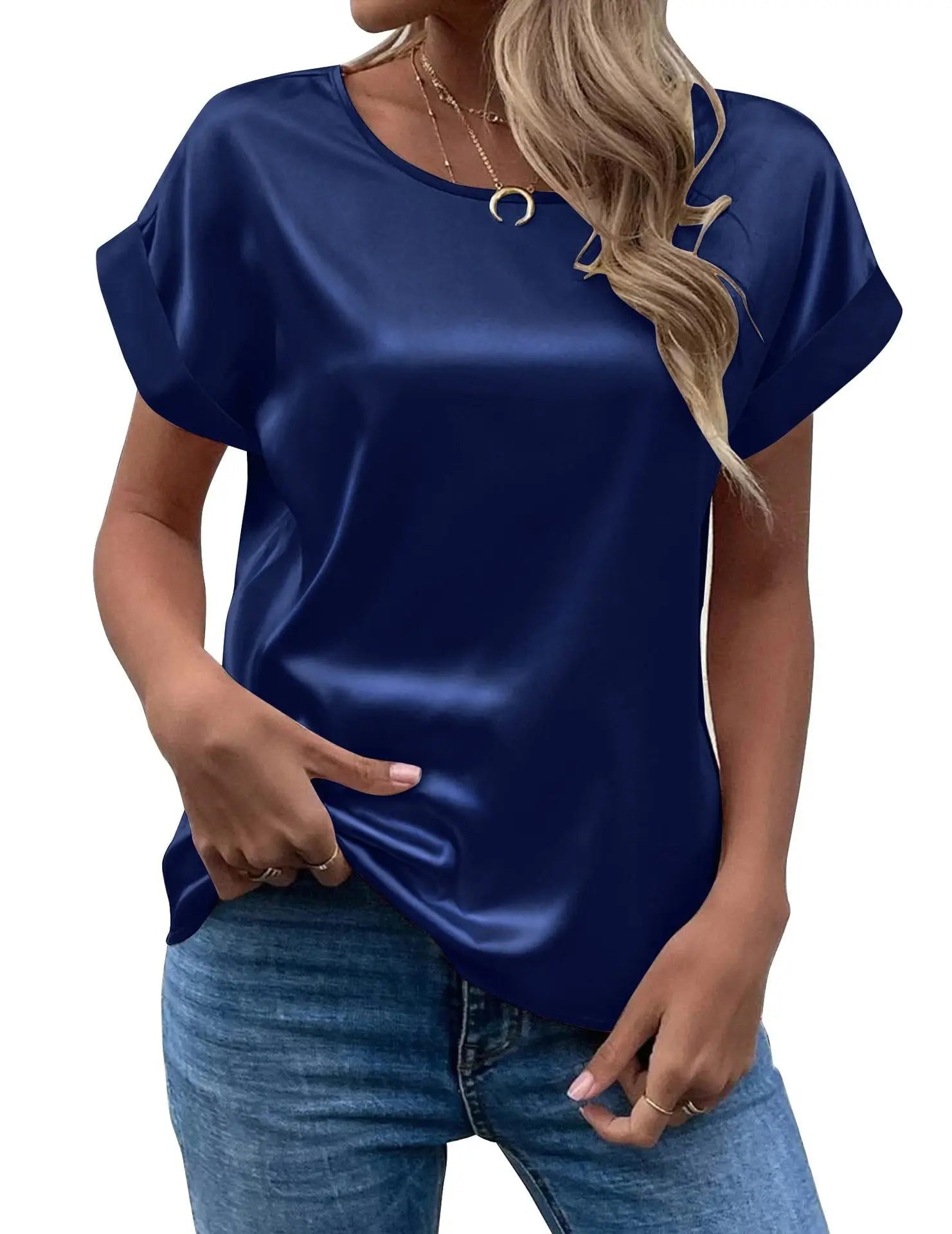 Solid Color Fashion Personalized Women's T-shirt cj