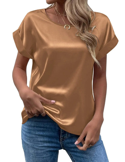 Solid Color Fashion Personalized Women's T-shirt cj