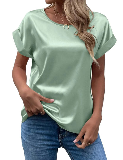 Solid Color Fashion Personalized Women's T-shirt cj